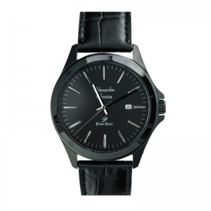 Alexandre Christie AC 1026 Full Black Leather Man MDLIPBA Primo Steel